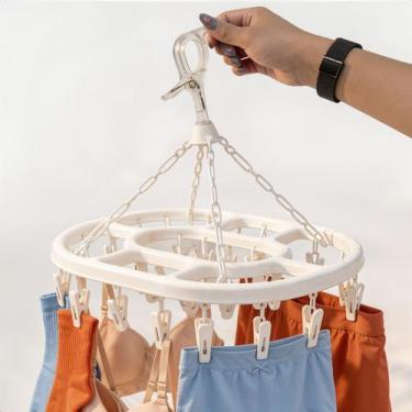 Imagem de Mini Varal Roupa Para Intima Meia Cueca Calcinha Oval 24 Prendedores G