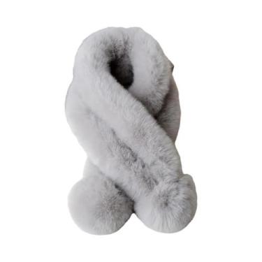 Imagem de Cachecol Feminino Grosso De Pelúcia Com Cruzamento, Gola Térmica De In