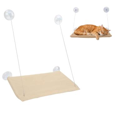 Imagem de Caminha de Gato Janela Ventosas Alta Fixacao Flutuante Retratil Pratica Segura Confortavel Lavavel