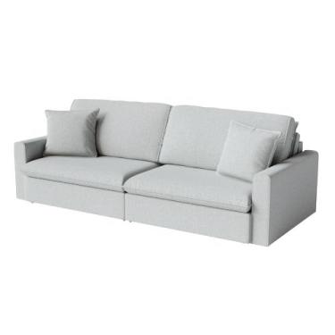Imagem de Sofá Cama Bélgica Sem Caixa 2,50m em Bouclé - Home Mobily, Cinza Claro