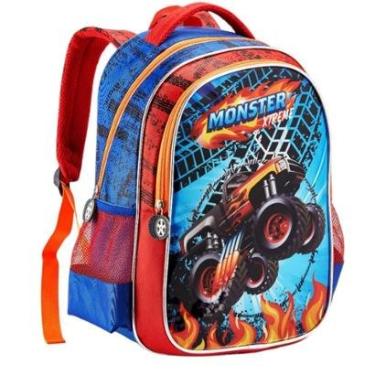 Imagem de Mochila Costas Grande Infantil Escolar  Menino Monster Carros Machine Jeep-Masculino