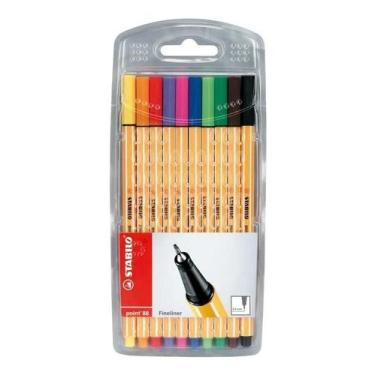 Imagem de Caneta Stabilo 10 Cores Point 88 0,4mm Fine Hidrográfica - Congratulat