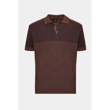 Imagem de Polo Tricot Mc Mix Jacquard (Pa) Cafe-Masculino