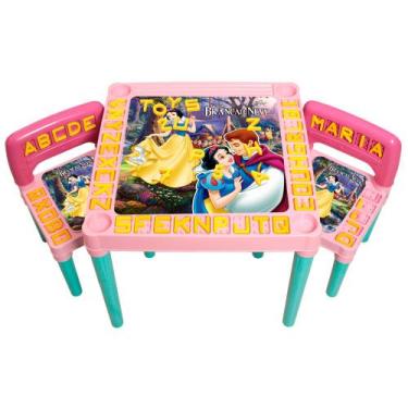 Imagem de Mesa com Cadeira Didatica com Numeros e Alfabeto para Menina - Toys 2u
