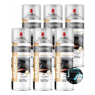 Imagem de Kit 6 Etaniz Silicone Spray Carro Novo 300ml Renova Protege - Chesiqui