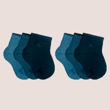 Imagem de Kit Com 6 Pares Meias Baby Lupo Bebe Lisa Infantil Original, P - 16 a 