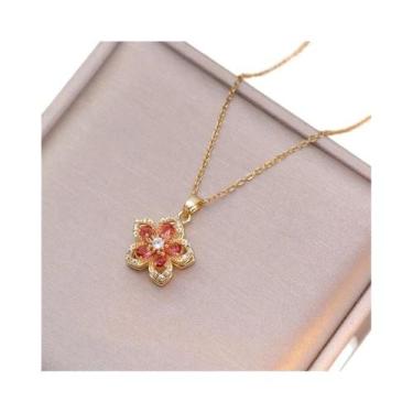 Imagem de Colar Feminino Com Pingente De Coração De Cristal Rotativo, Joia Choke