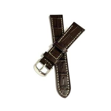 Imagem de Pulseira relógio Couro Grossa estilo Croco, Costura Clara.LC109 - Marc