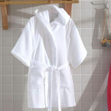 Imagem de Roupão Aveludado Infantil Dohler KidsVelour Com Capuz Branco - P, P