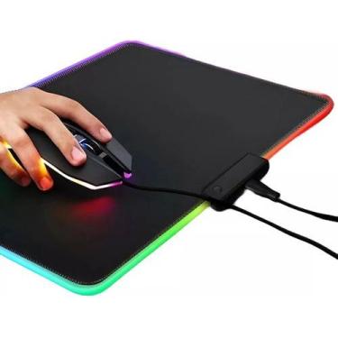 Imagem de Mousepad Gamer Borda Led Rgb Iluminado 13 Modor 35x25 Speed - EXBOM