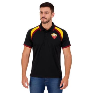 Imagem de Camisa Masculina Polo Roma SPR Masculina Casual Preto, Preto, GG