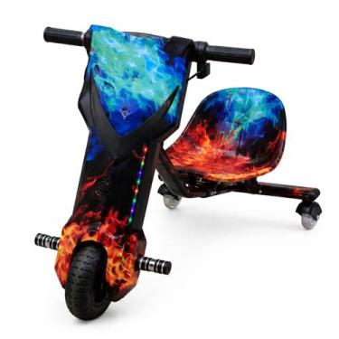 Imagem de Triciclo Elétrico Drift Infantil Com Luz Som Bluetooh - ZURBE, Chamas