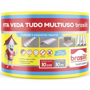 Imagem de Fita Veda Tudo Autoadesiva Aluminizada Fita Veda Tudo 10 Metros X 10cm 0802.00089.0010pc para Vedação e Acabamento