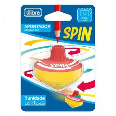 Imagem de Apontador 1 Furo com Depósito Spin Vermelho - Tilibra
