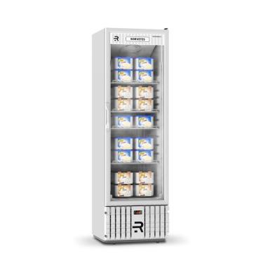 Imagem de Visa Cooler para Sorvete Expositor Vertical Refrimate VCS400PVBB 400L 1 Porta Branco 220V