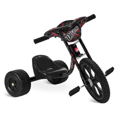 Imagem de Triciclo Infantil Velotrol Speed Aro 14 com Guidão Limitador de Giro Preto Brinquedos Bandeirante