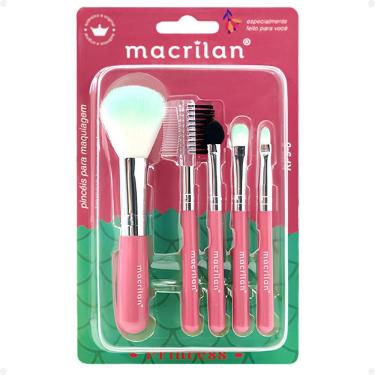 Imagem de Kit Com 5 Pincéis Para Maquiagem Macrilan Princess Kp9-6