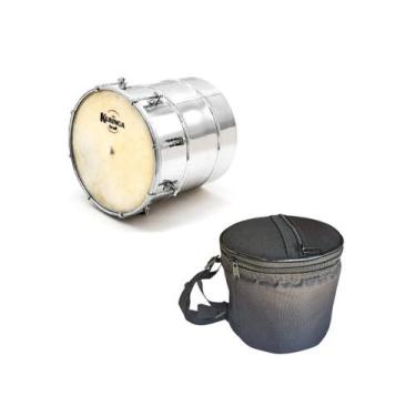 Imagem de Mini Cuíca De Alumínio Natural 6'' Kuringa Com Capa - IS1212, 1