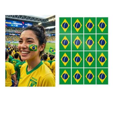 Imagem de Tatoo Temporária Bandeiras Do Mundo Cartela A4 Personalize - 3Istore