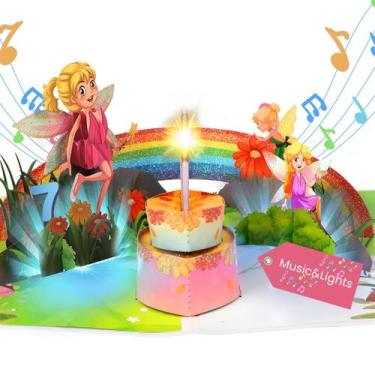 Imagem de Cartão de Aniversário Ecloverlife 7º Musical com Luzes Pop Up