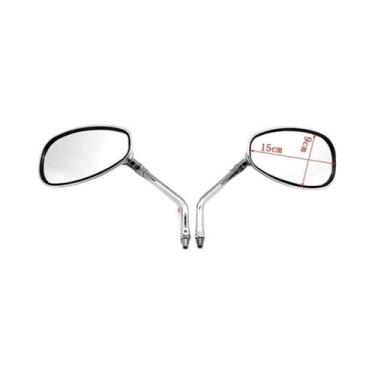 Imagem de Chrome Universal 10mm 360 graus Espelhos Retrovisores Para Motocicleta