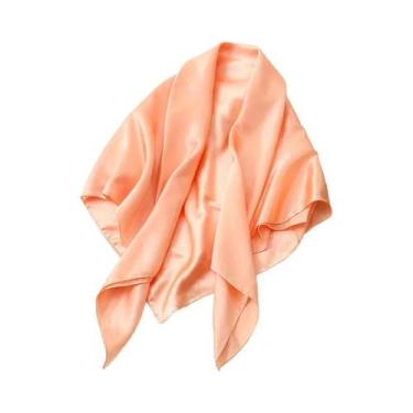 Imagem de Lenço De Seda Satinada Para Mulheres, 90cm, Em Cores Sólidas, Hijab, L