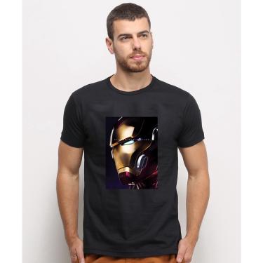 Imagem de Camiseta masculina Preta algodao Homem De Ferro Heroi Marvel Filme