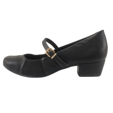 Imagem de Sapato Fem Conforto Firezzi Boneca Proteção Joanete Salto Baixo Napa Preto 207840 Cor: Napa Preto;Tamanho:40