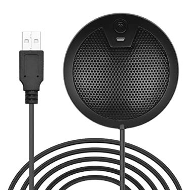 Imagem de Eastdall Microfone de condensador de mesa USB Microfone omnidirecional de 360 ° com 2 m de cabo longo Plugue o C para videoconferência em computador Ensino on-line, videogame, videoconferência