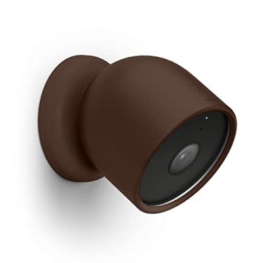 Imagem de elago Capa de silicone compatível com o Google Nest Cam externo ou interno (bateria), compatível com Nest Cam com holofote (com fio) – Proteção para todos os climas [marrom escuro]