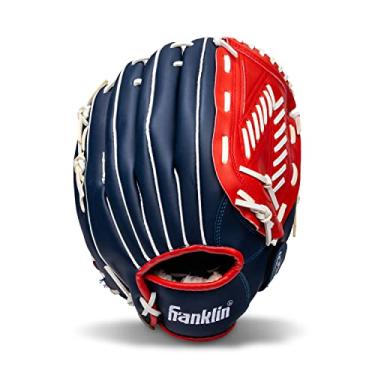 Imagem de Franklin Sports Luva de beisebol e softbol – Field Master – Luva de beisebol e softball, vermelha, branca, azul, 33 cm