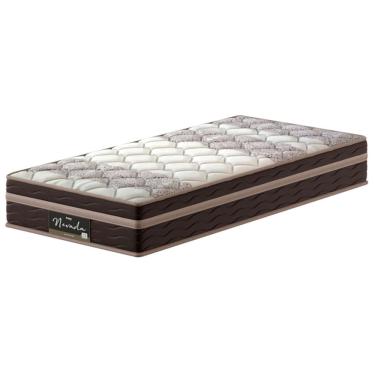 Imagem de Colchão Solteiro Probel Nevada com Euro Pillow e Molas Ensacadas 26x88x188 cm – Bege/Marrom