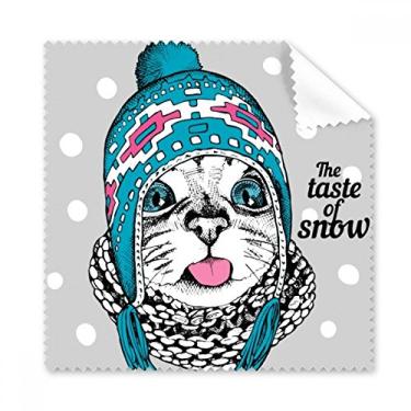 Imagem de Limpador de óculos de limpeza de animais de estimação com cabeça de gato O sabor da neve protege a tela do telefone, 5 peças