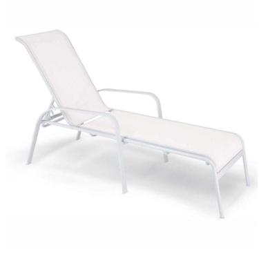Imagem de Espreguiçadeira Empilhável Summer Slim Mestra Móveis Branco