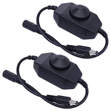 Imagem de weideer 2pcs DC12V-24V LED Strip Lights Dimmer Switch 6A PWM Rotary Dimmer Controller Inline Dimmer Switch para LED Strip Lights LED Corda Light 3528 5050 5630 Preto K-018-BK Preto
