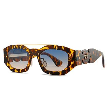 Imagem de Retro Frame Sunglasses Gradient Eyewear Women Luxury Sun Glasses Men Fashion Rectangle Jelly Sunglasses with Metal Hinges UV400,C4,china