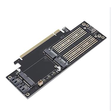 Imagem de Placa de expansão de controlador host de cartão adaptador M.2 NVMe para PCIE X4/X8/X16 com suporte de perfil baixo para PCIE NVMe m.2 (tecla m), m.2 AHCI NGFF (b Key), SSD mSATA