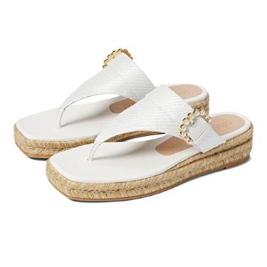 Imagem de Stuart Weitzman Pearl Buckle Espadrille Sandal Cream 10 M