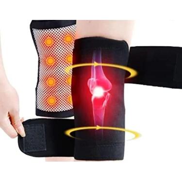 Imagem de Joelheira Magnética Turmalina Ortopédica Artrite 2 Unids Preto Auto Aquecimento Alivio Das Tensões Melhora Circulação Contra Dores