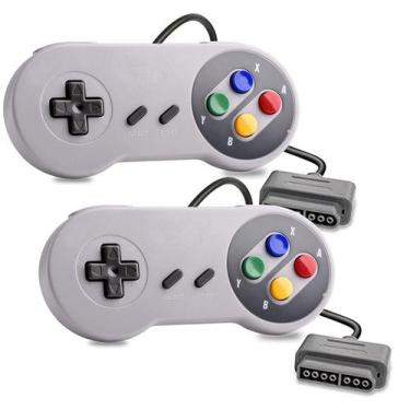 Controle Usb Super Nintendo Snes Para Computador Pc Mac Emulador - Botões  Roxo