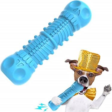 Imagem de Brinquedos de mastigar para cães, brinquedos para cães mastigadores agressivos, brinquedos indestrutíveis para cães de raça grande/média, interativos duráveis para morder para filhotes, escova de dentes para cães com borracha natural