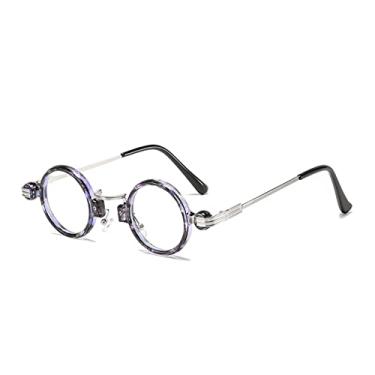 Imagem de Óculos de sol redondos vintage pequenos para homens óculos de sol de luxo designer feminino tons góticos femininos, transparentes C8, China