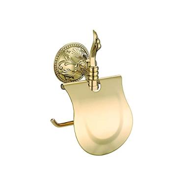 Imagem de Conjunto de acessórios de banheiro dourado de luxo, prateleiras de banheiro antigas, barra de toalhas, suporte de papel higiênico, porta-sabonete, porta-escovas, porta-papel