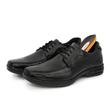 Imagem de Sapato Social Masculino Cadarço Comfort Gel Em Couro Br2 Footwear Pret