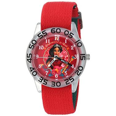 Imagem de Disney Relógio de quartzo analógico Elena de Avalor com pulseira de nylon, vermelho, 16 (modelo: WDS000277)