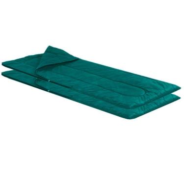 Imagem de Kit 2 Saco De Dormir Com Zíper Para Acampamento Camping Colchonete Verde