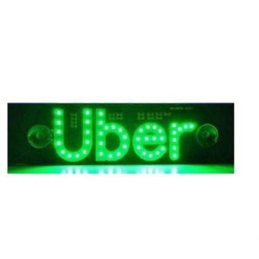 Imagem de Placa Led Uber Letreiro Luminoso - 12V - Branca/Azul/Verde - Wfmotos