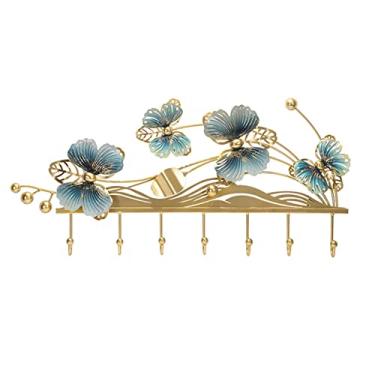 Imagem de KIZQYN Ganchos de casaco Light Luxury Cabide montado na parede, ganchos criativos para cabideiros de parede, ganchos de parede de entrada de metal para sala de estar e quarto rack de casaco montado na parede (tamanho: CH)