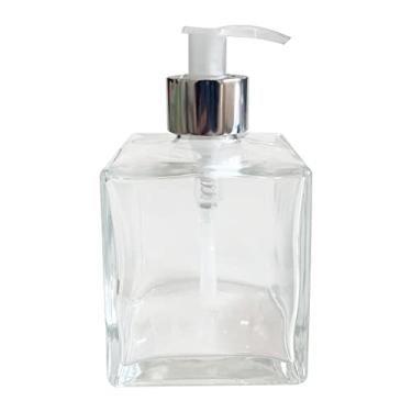 Imagem de Saboneteira Vidro Cube 250ml C/Bico De Pato (1 Peça) (Válvula Prata)