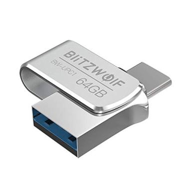 Imagem de BlitzWolf BW-UPC1 2-in-Tipo 1-C USB 3.0 Liga de Alumínio 16GB GB 64 32GB unidade Flash USB OTG de Armazenamento Externo (32 GB)